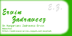 ervin zadravecz business card